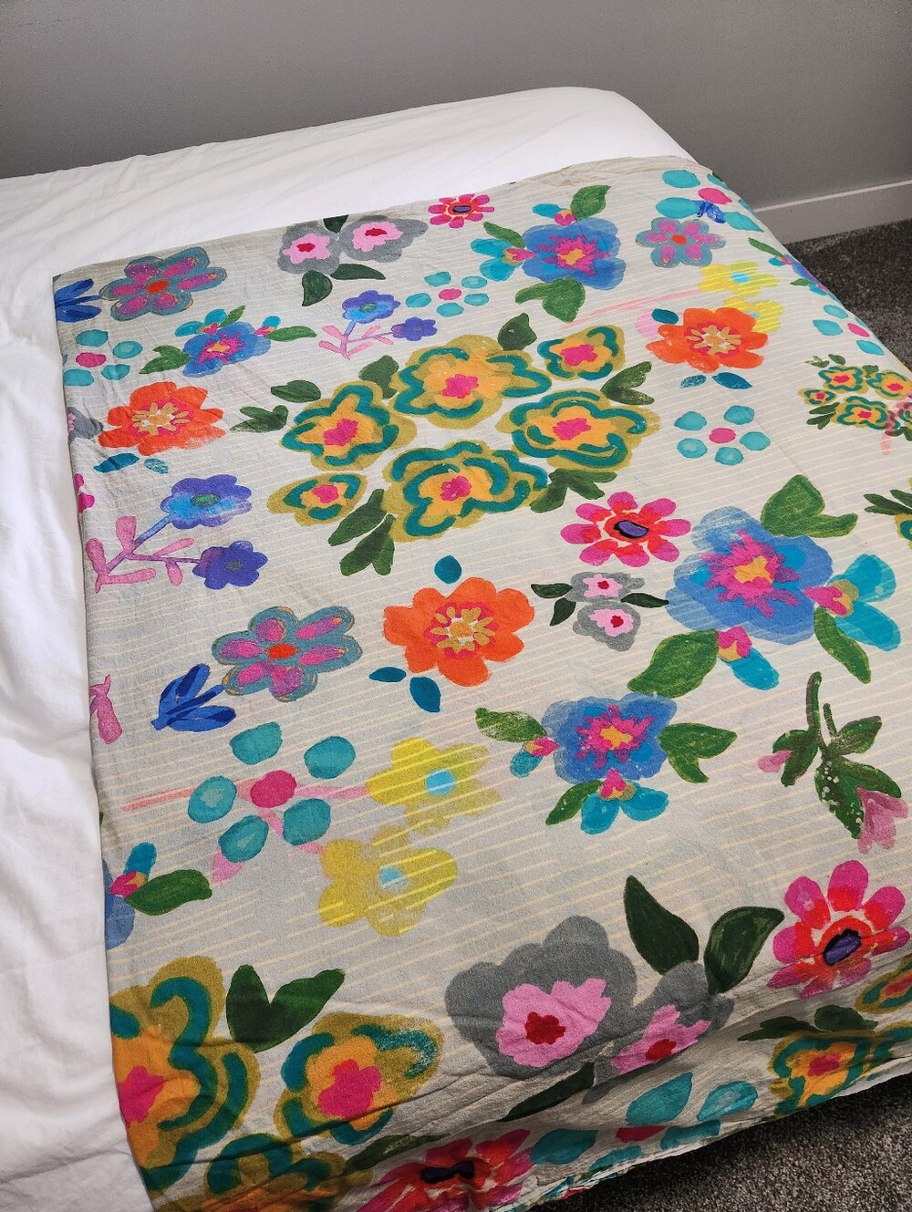 Natural Life King Size Floral Print Cotton Mix & Match Flat Sheet - Picture 6 of 6